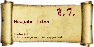 Neujahr Tibor névjegykártya